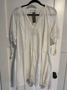 Cleobella Ivory Crochet-Trim Boho Tunic